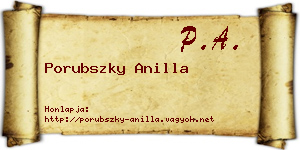 Porubszky Anilla névjegykártya